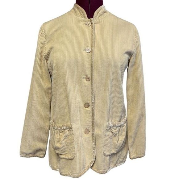 J. Jill Jackets & Blazers - J.JILL Corduroy Jacket With Velour Trim Front Buttons and Pockets Women’s Size S